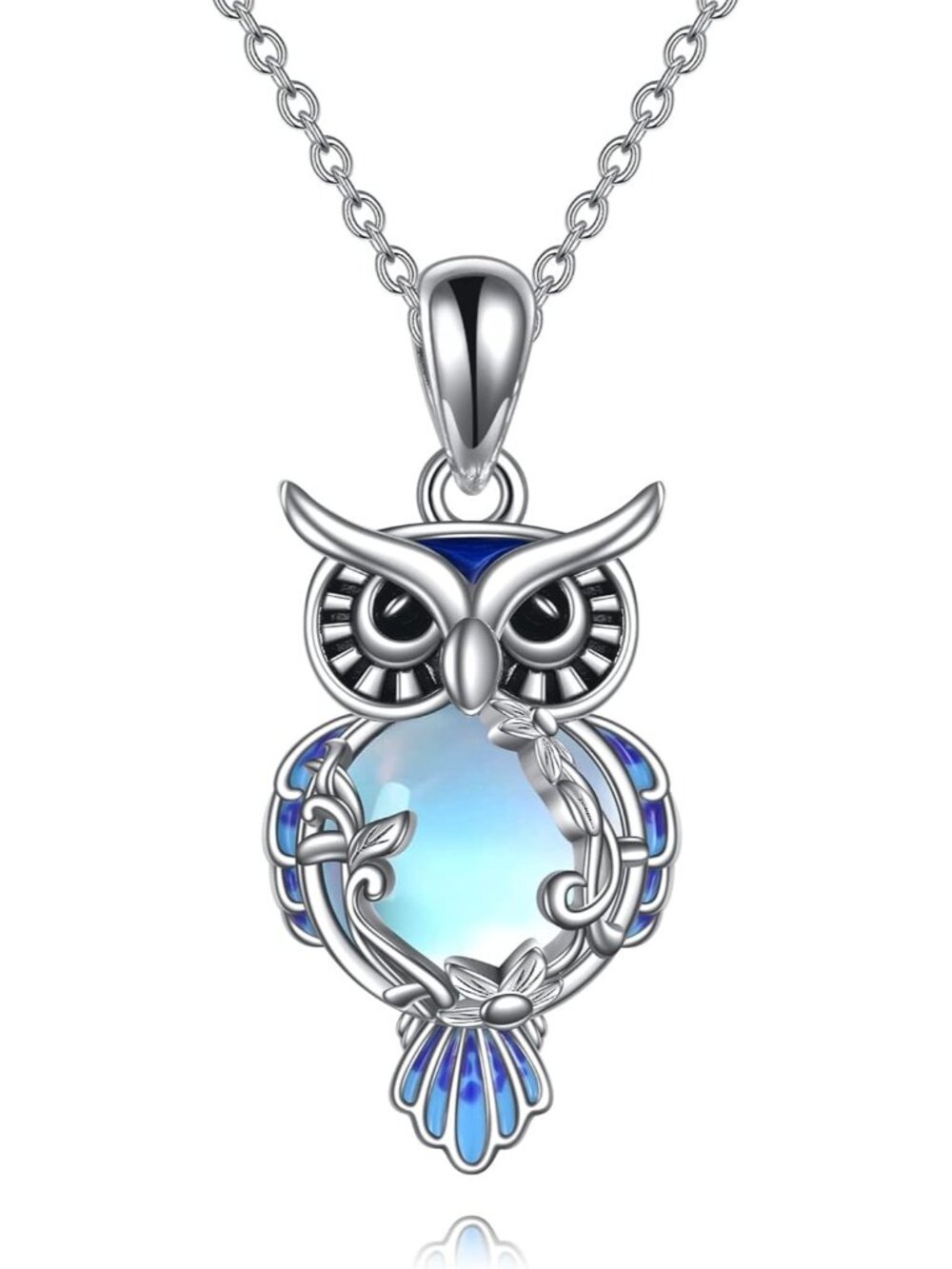 Moonstone Owl Necklace Gifts Sterling Silver Filigree Owl Pendant Necklace Chris